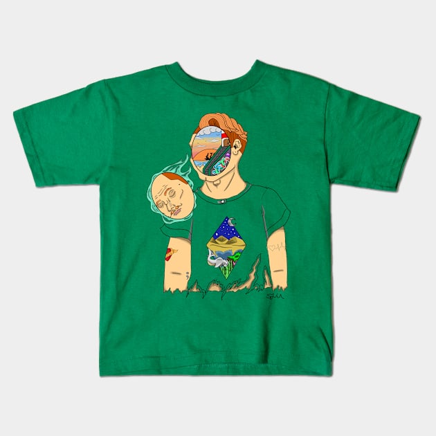 Enter My Seaside DayDream Kids T-Shirt by SamuelMcCrackenArtworks